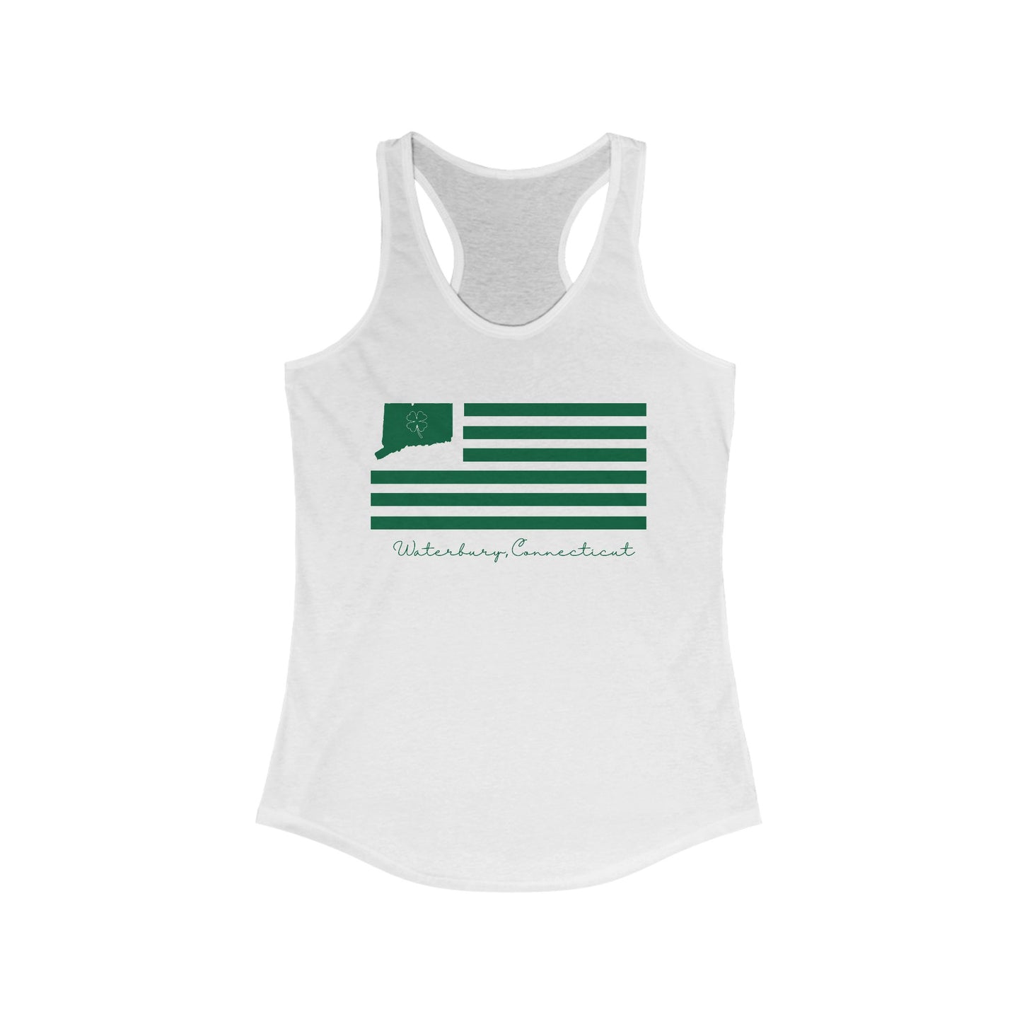 Waterbury Connecticut St Patrick’s Day Flag Women's Ideal Racerback Tank Top