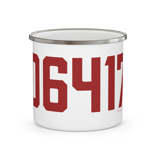 06417 Deep River Connecticut Zip Code Enamel Camping Mug
