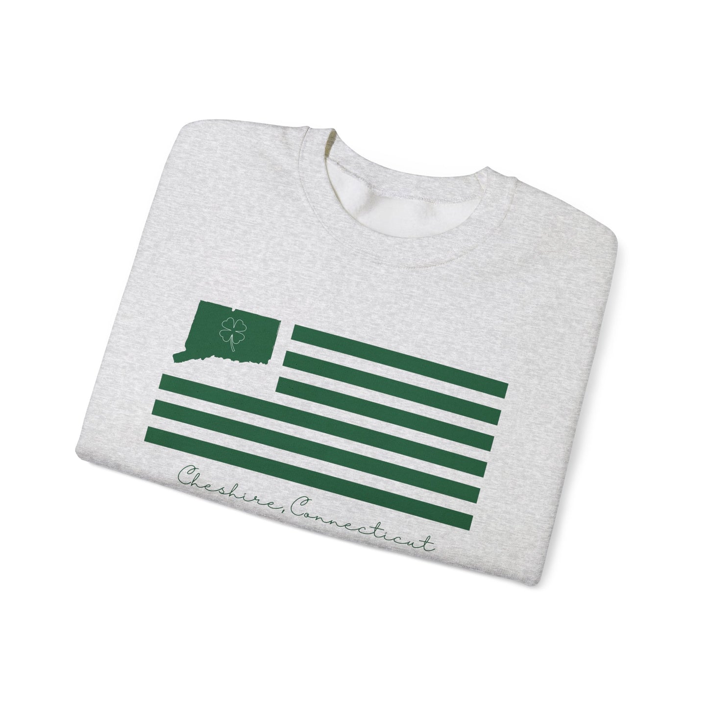 Cheshire Connecticut St Patrick’s Day Flag Unisex Heavy Blend™ Crewneck Sweatshirt