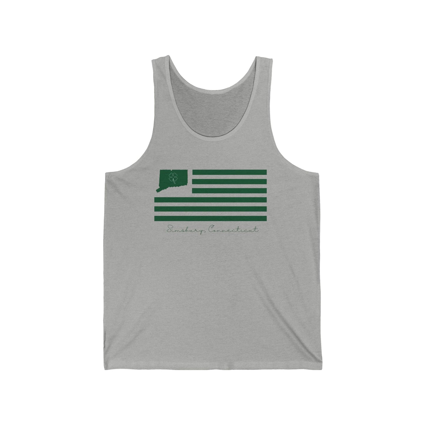 Simsbury Connecticut St Patrick’s Day Flag Unisex Jersey Tank Top