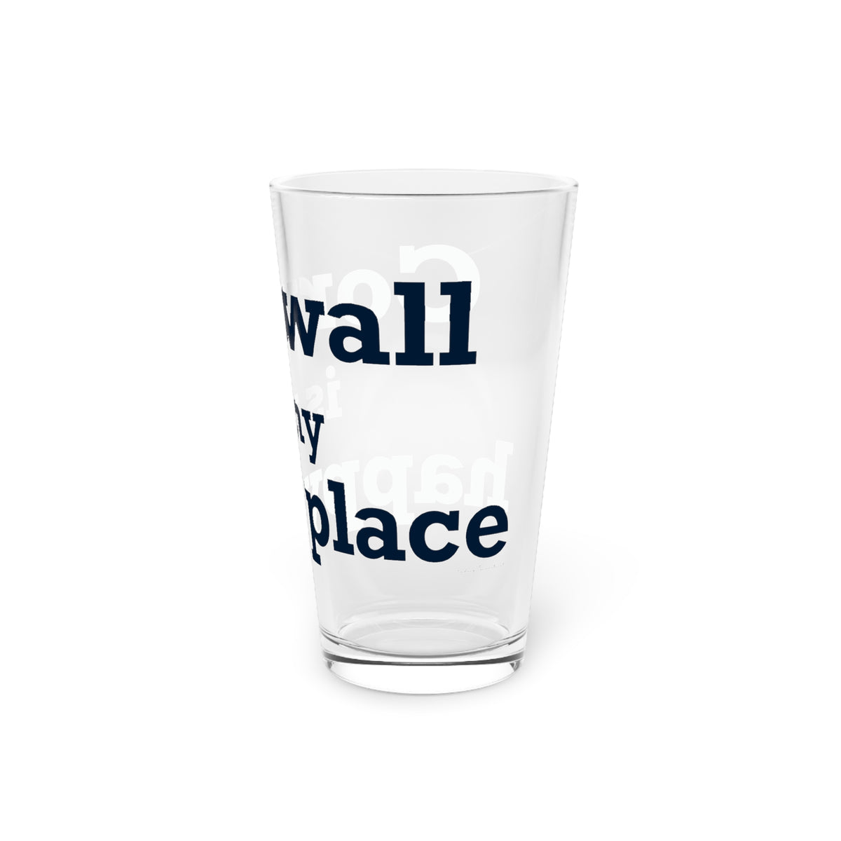 Cornwall is My Happy Place Pint Glass, 16oz