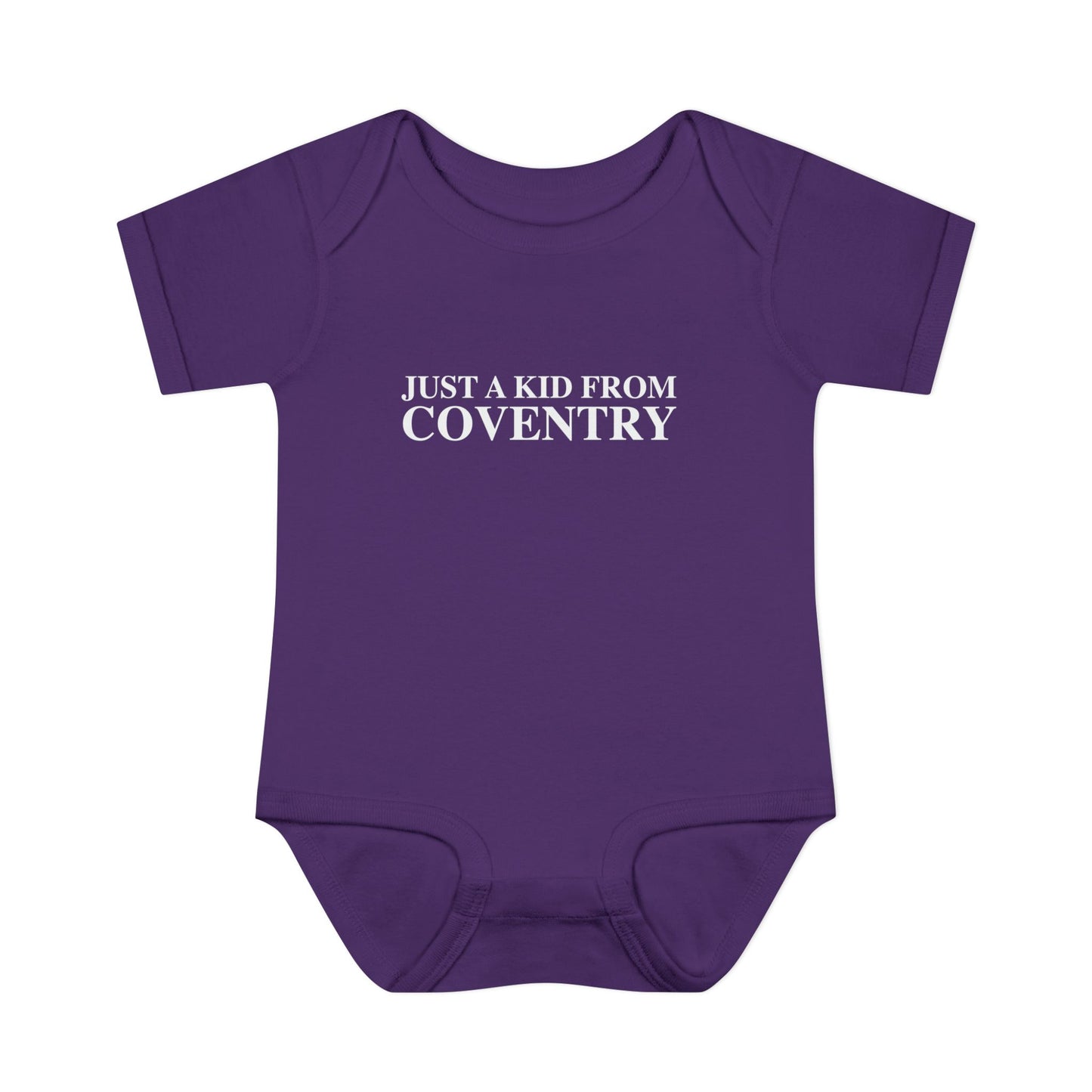 Just a kid from Coventry Infant Baby Rib Bodysuit
