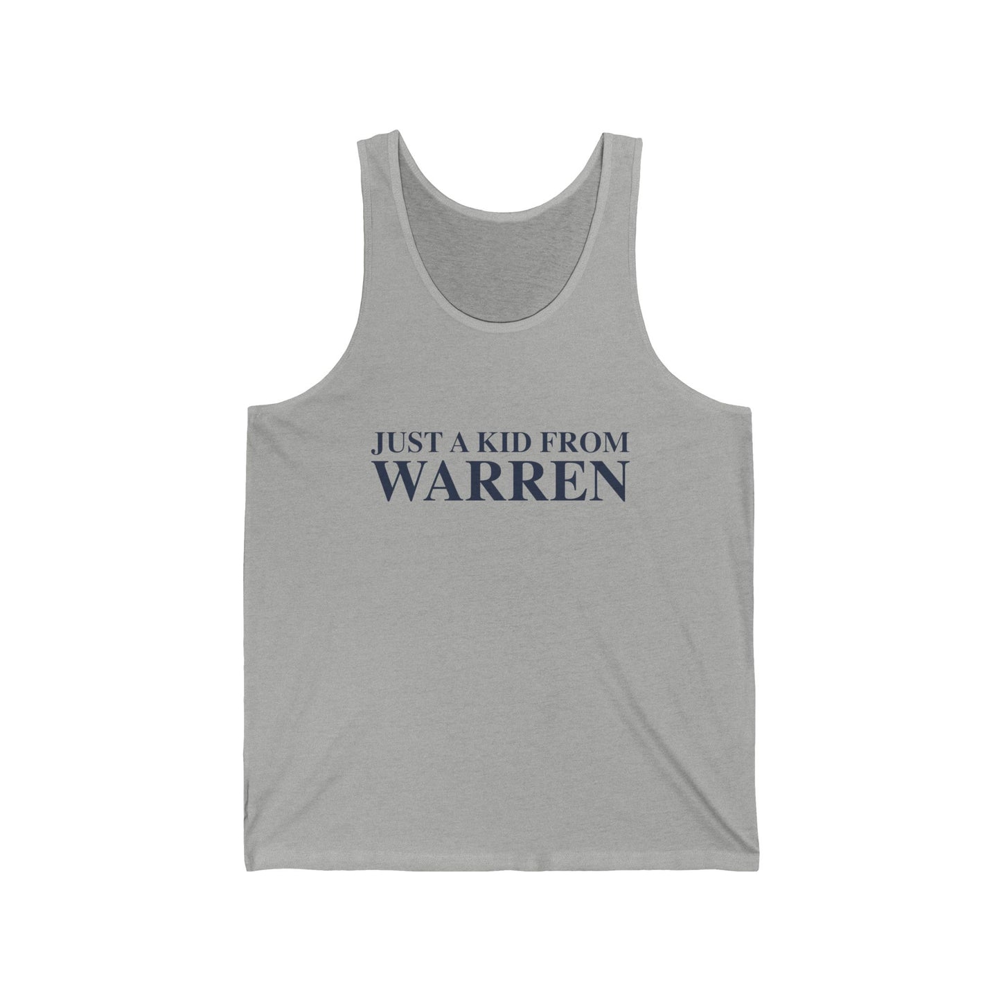 Just a kid from Warren Unisex Jersey Tank Top