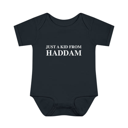 Just a kid from Haddam Infant Baby Rib Bodysuit