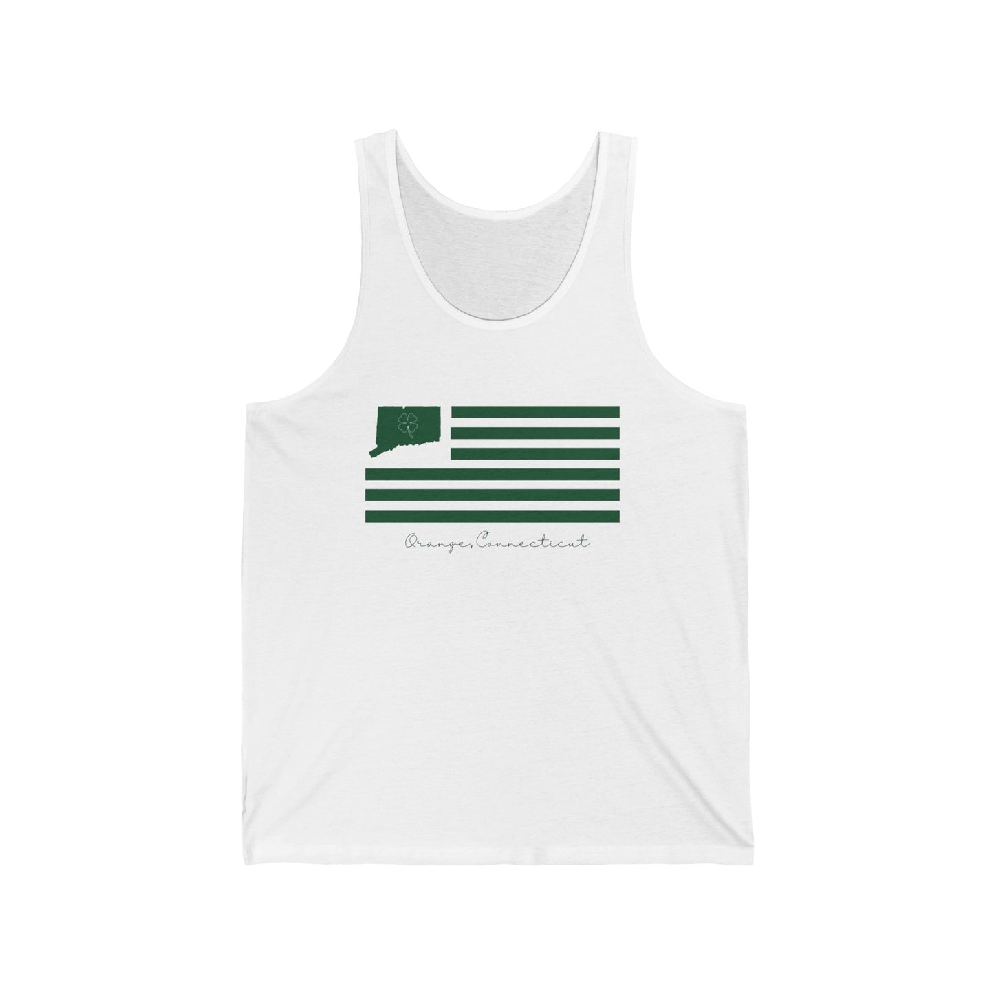 Orange Connecticut St. Patrick’s Day Flag Unisex Jersey Tank Top