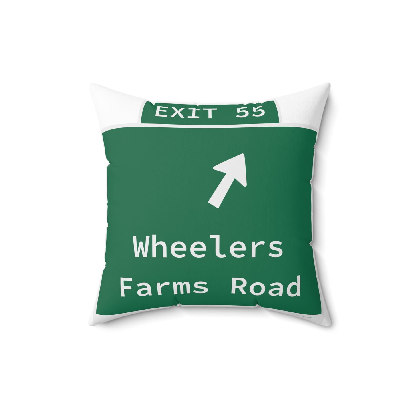 Vintage WCP Exit 55 Sign Spun Polyester Square Pillow