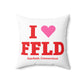 I Heart FFLD Spun Polyester Square Pillow
