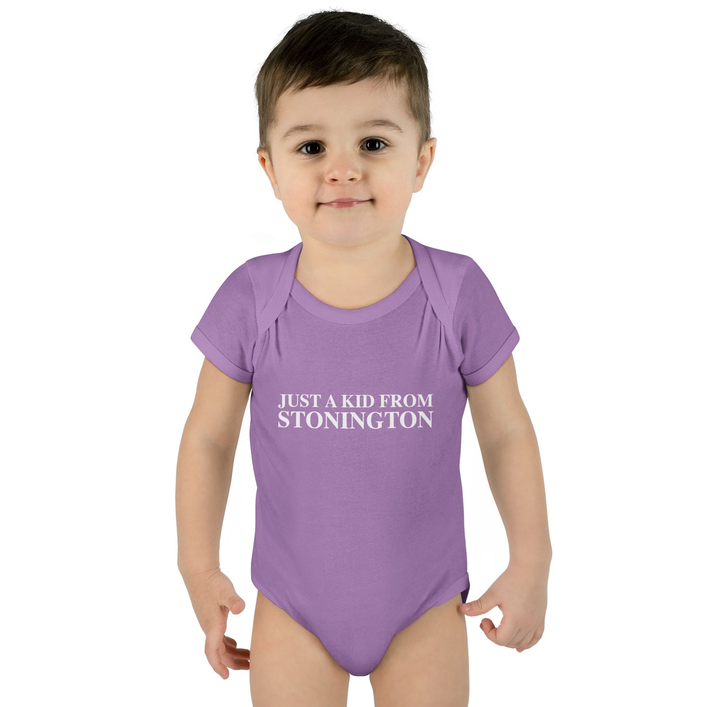 Just a kid from Stonington Infant Baby Rib Bodysuit