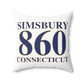 Simsbury 860 Connecticut Polyester Square Pillow