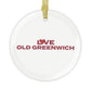 Love Old Greenwich Glass Ornaments