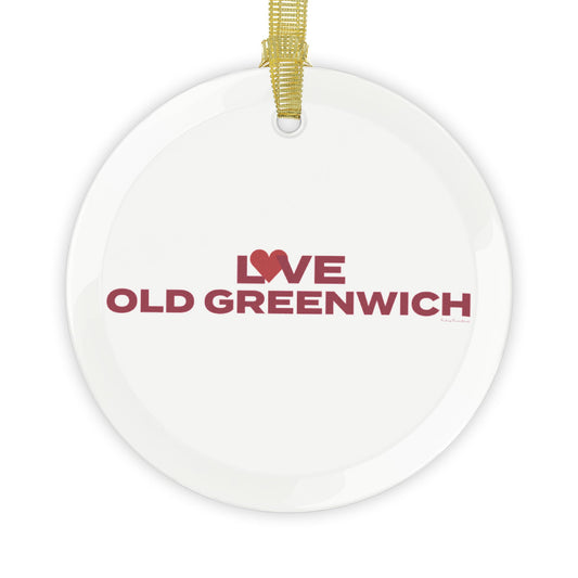 Love Old Greenwich Glass Ornaments