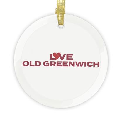 Love Old Greenwich Glass Ornaments