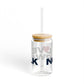 Love Norwalk Glass Can with Straw and Lid, 16oz