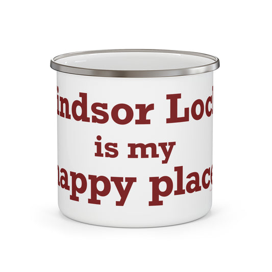 Windsor Locks is My Happy Place Enamel Camping Mug