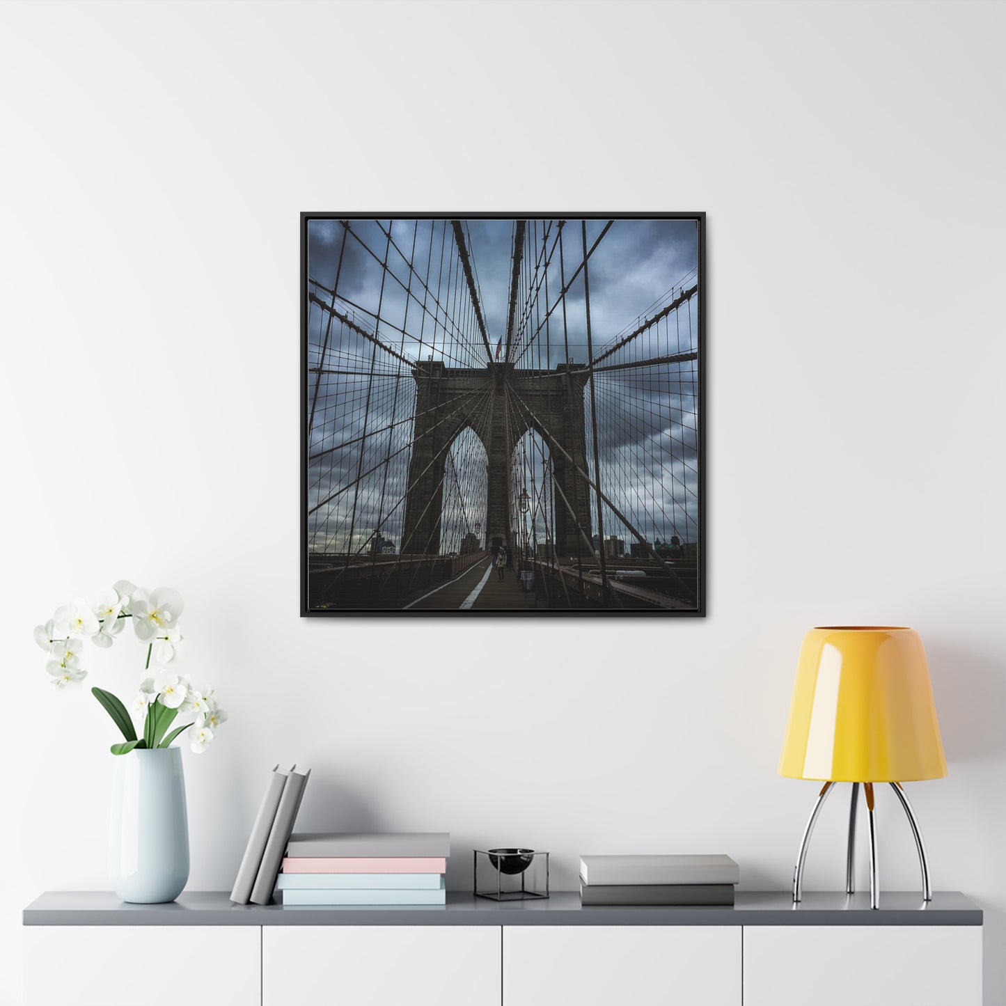 In the middle of the bridge Gallery Canvas Wraps, Square Frame