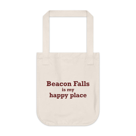Beacon Falls is My Happy Place Organic Canvas Tote Bag