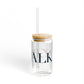 41 Tilt Norwalk Glass Can with Straw and Lid, 16oz