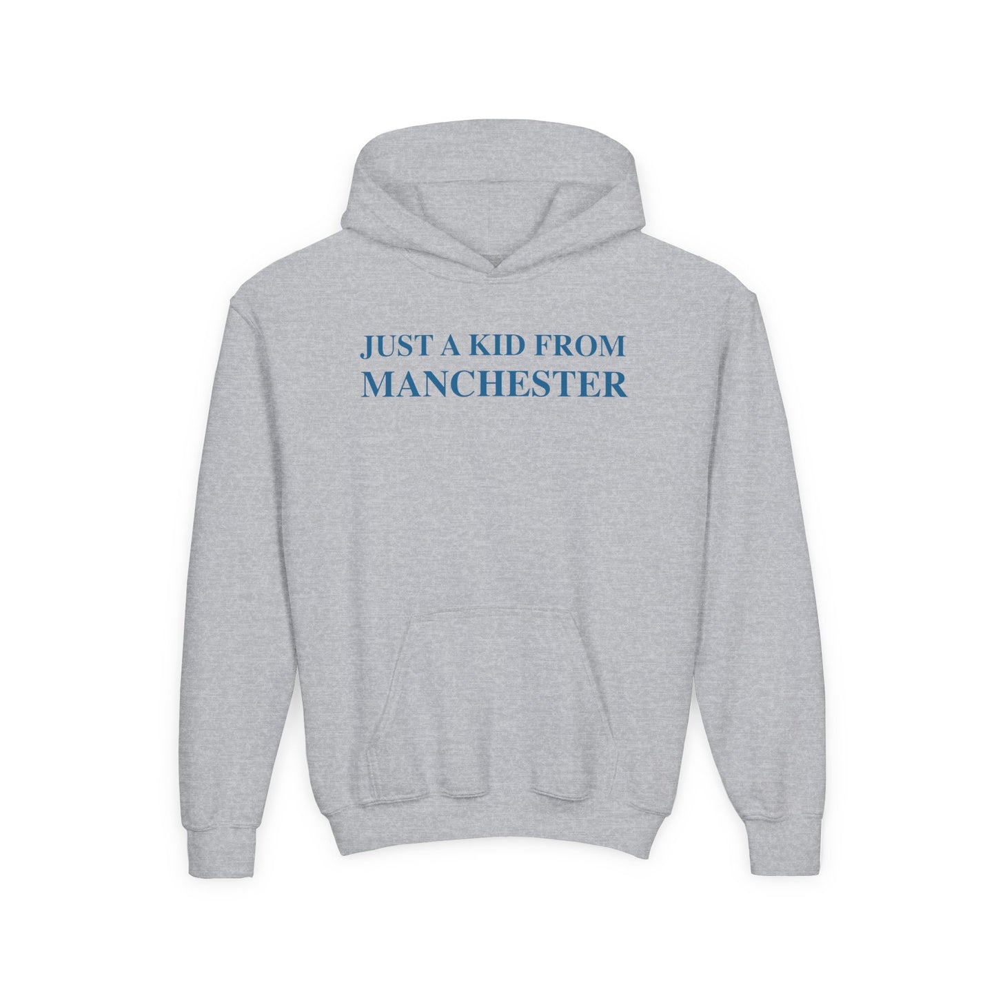 Just a kid from Manchester Youth Heavy Blend Hooded Sweatshirt