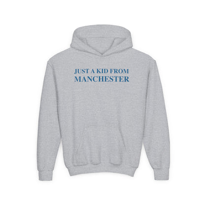 Just a kid from Manchester Youth Heavy Blend Hooded Sweatshirt