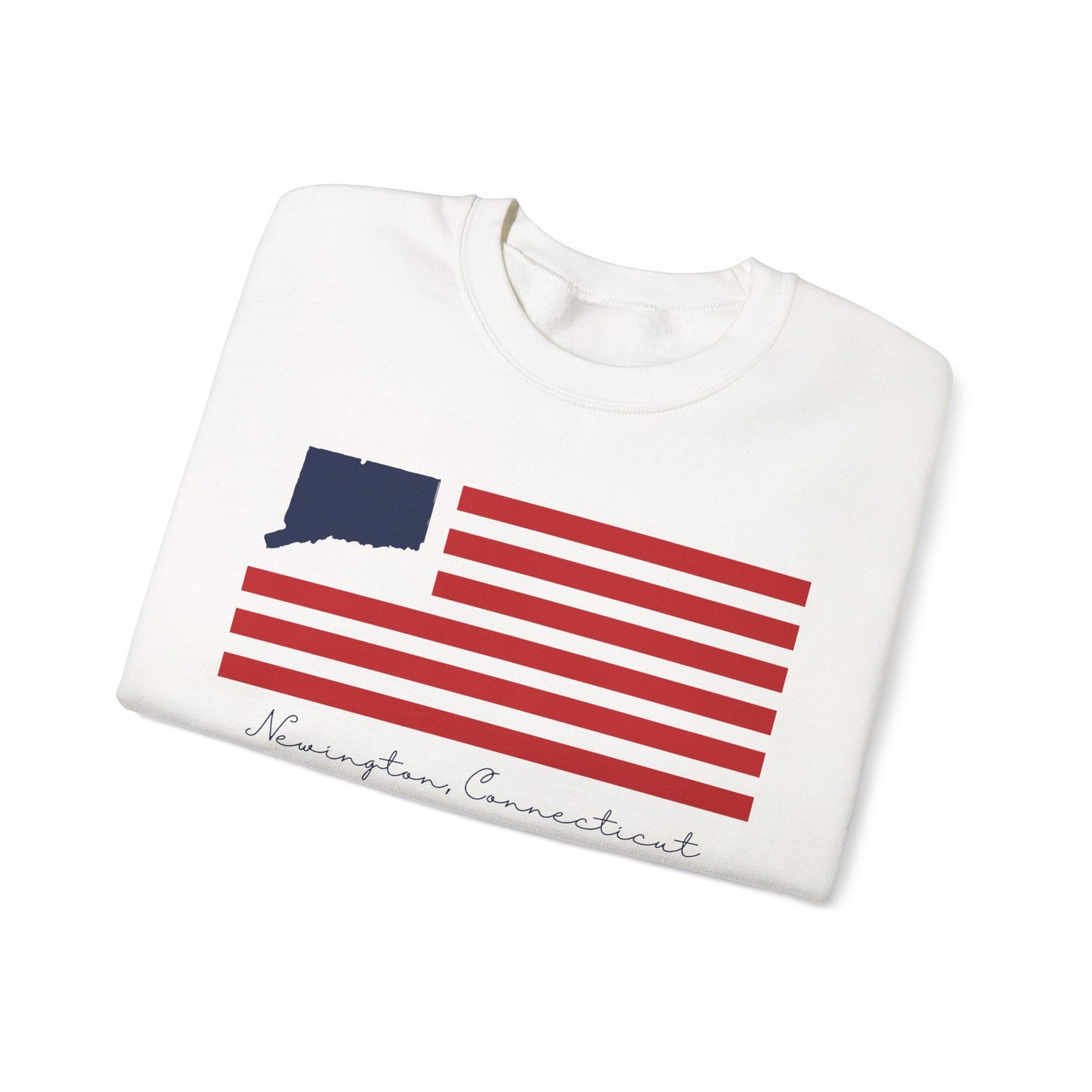 Newington Connecticut Flag Unisex Heavy Blend™ Crewneck Sweatshirt