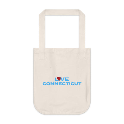 Love Connecticut  Organic Canvas Tote Bag