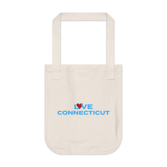 Love Connecticut  Organic Canvas Tote Bag