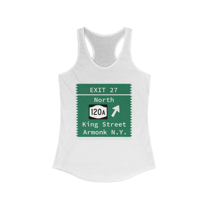 Vintage Merritt Parkway Exit 27 Sign Women's Ideal Racerback Tank Top