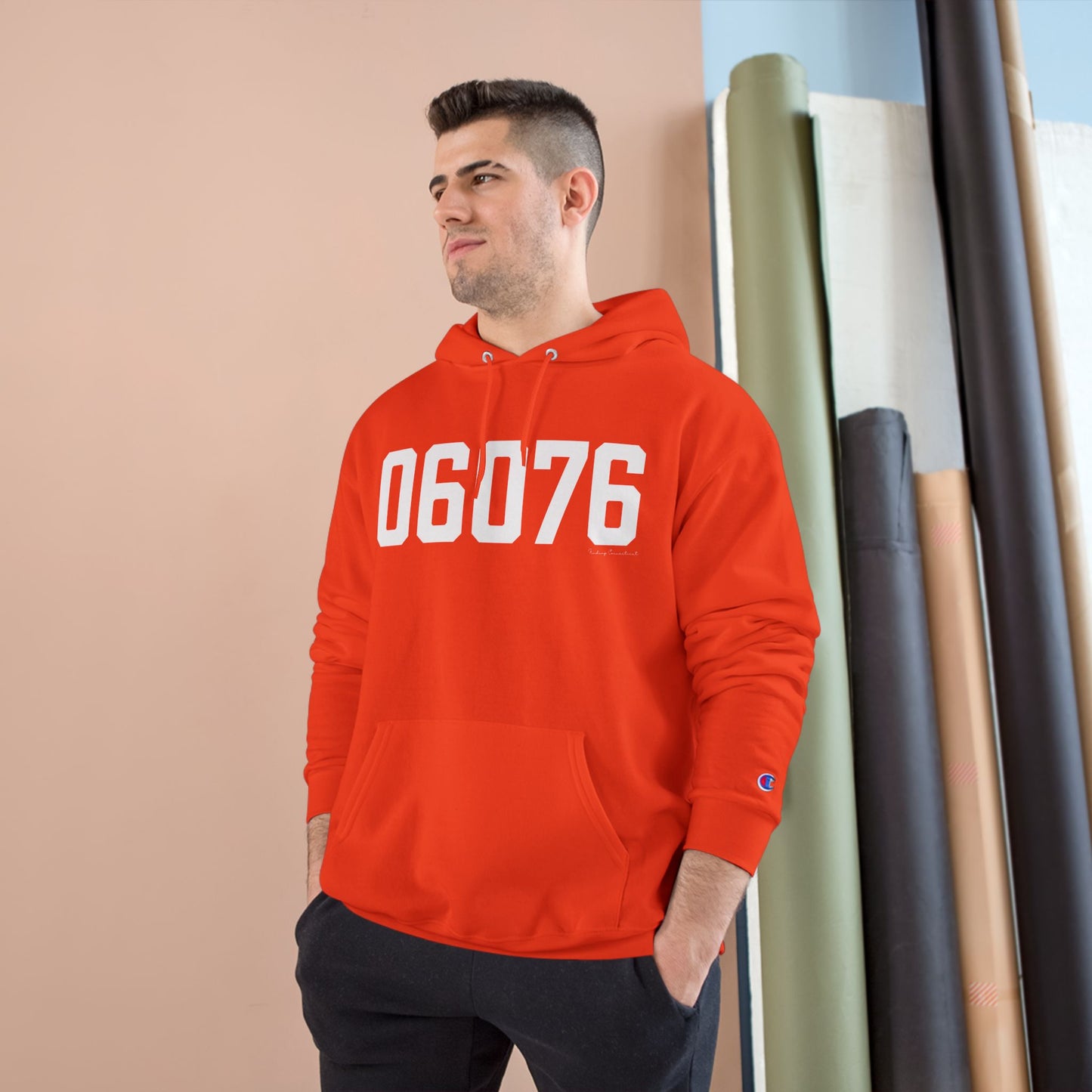 06076 Union CT Zip Code Champion Hoodie