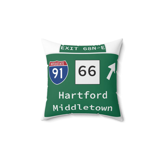 Vintage WCP Exit 68-NE Signpun Polyester Square Pillow