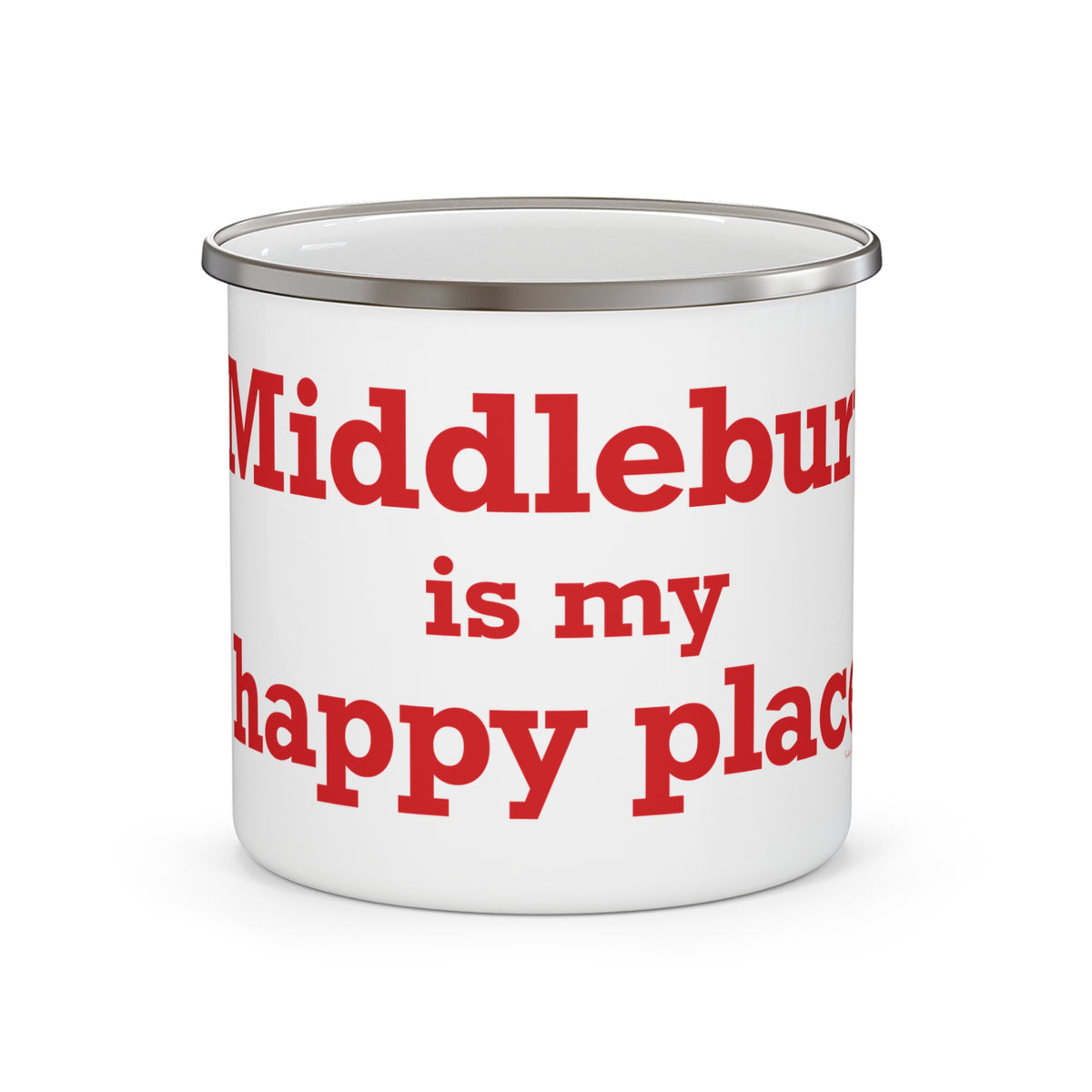 Middlebury is My Happy Place Enamel Camping Mug