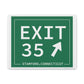 Vintage Exit 35 Merritt Parkway Sign Matte Canvas, Stretched, 1.25"