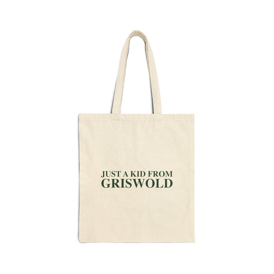 Just a kid from Griswold Cotton Canvas Tote Bag