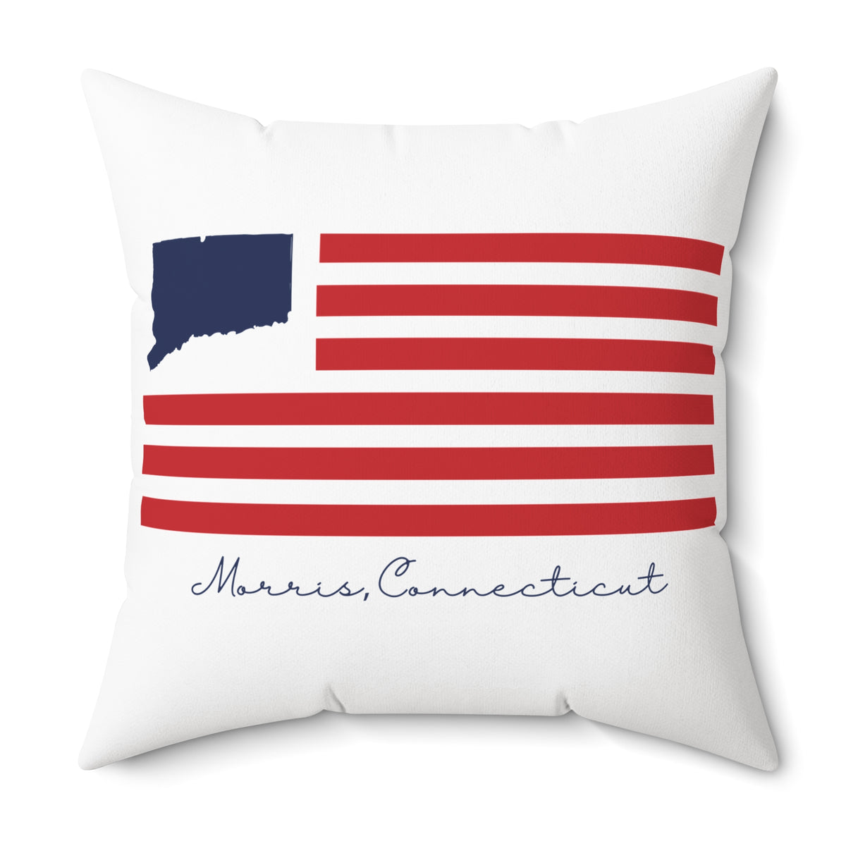 Morris Connecticut Flag Spun Polyester Square Pillow