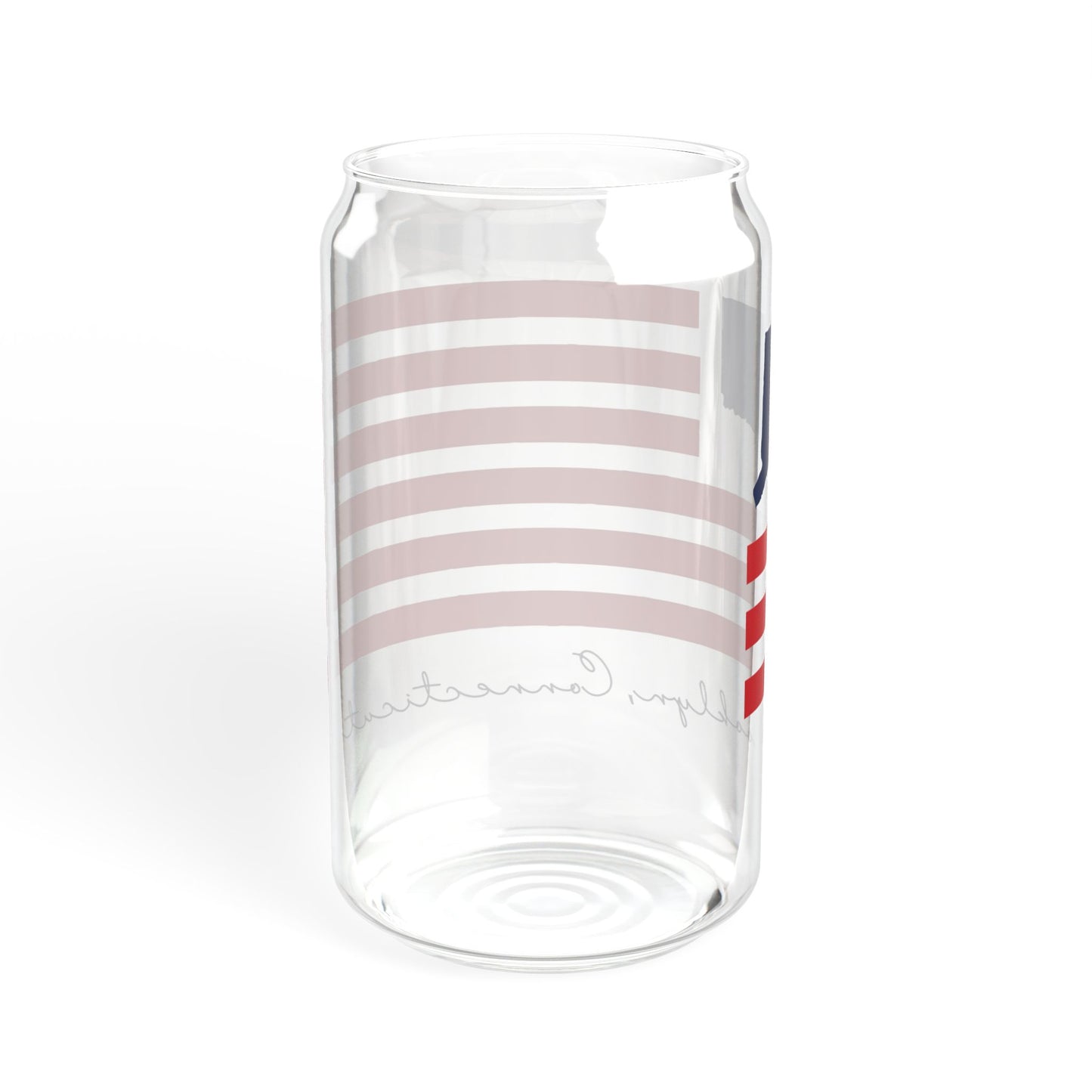 Brooklyn Connecticut Flag Sipper Glass, 16oz