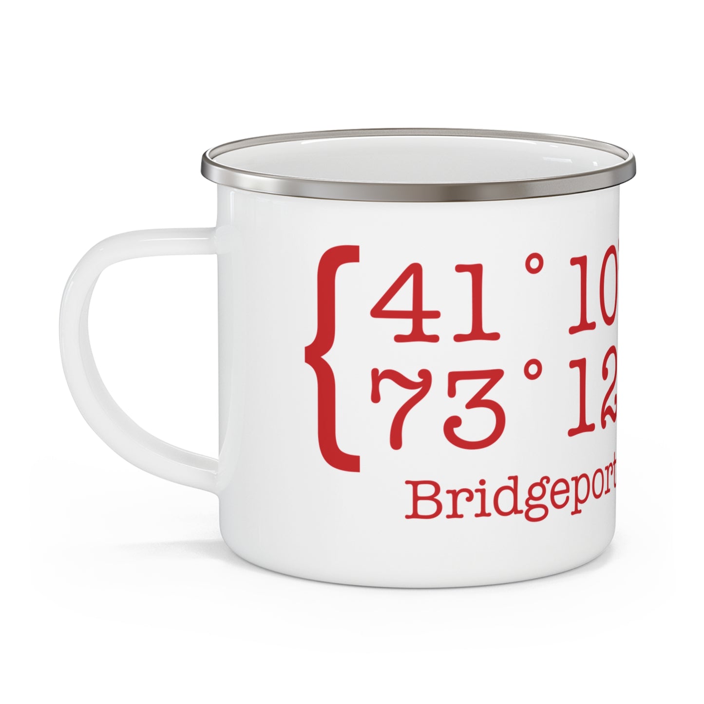 Bridgeport Coordinates Enamel Camping Mug
