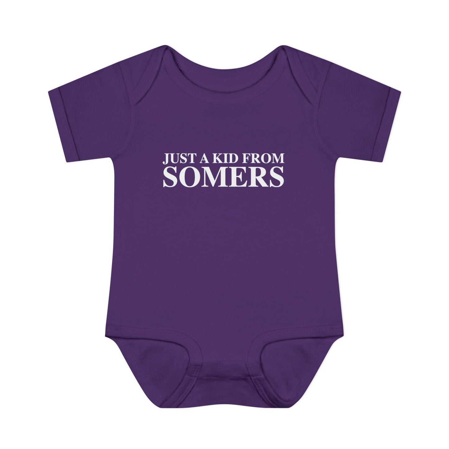 Just a kid from Somers Infant Baby Rib Bodysuit