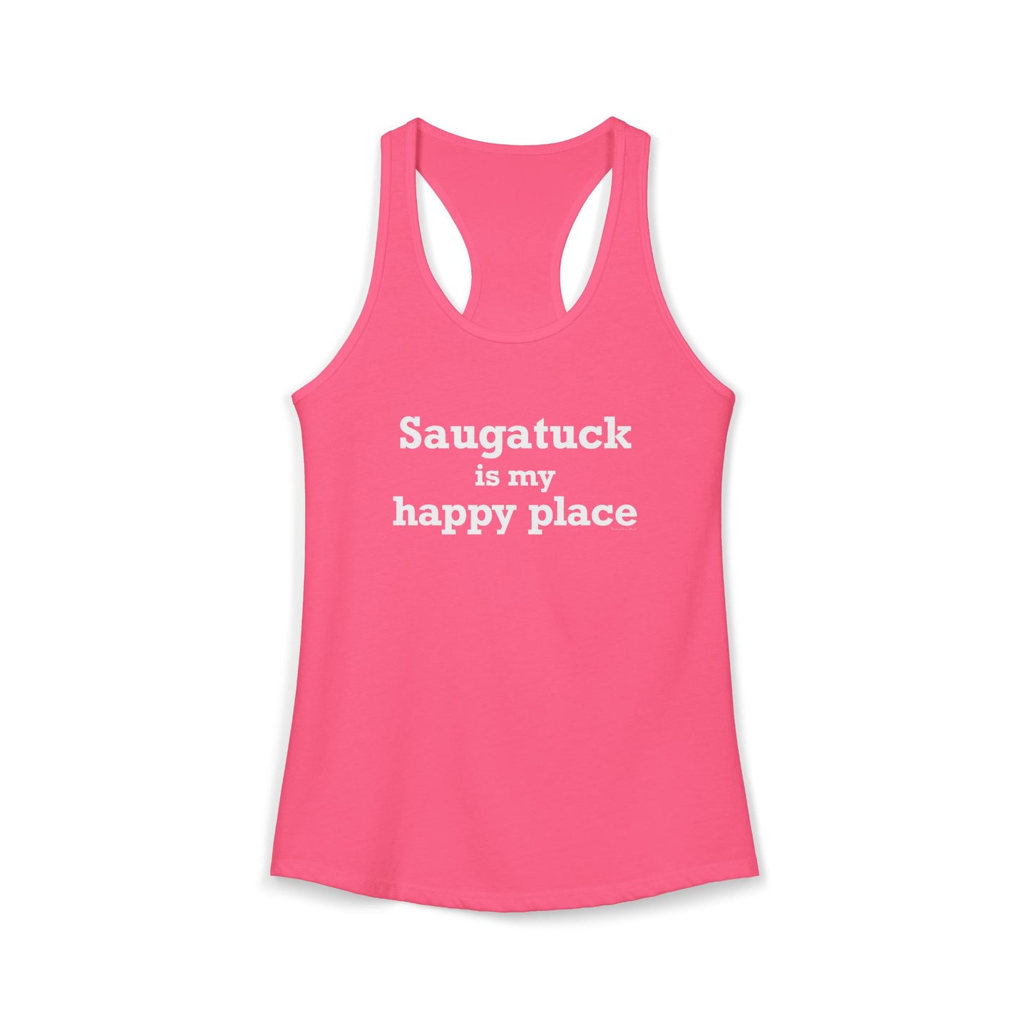 Saugatuck Is My Happy Place Women's Ideal Racerback Tank Top