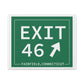 Vintage Exit 46 Merritt Parkway Sign Matte Canvas, Stretched, 1.25"