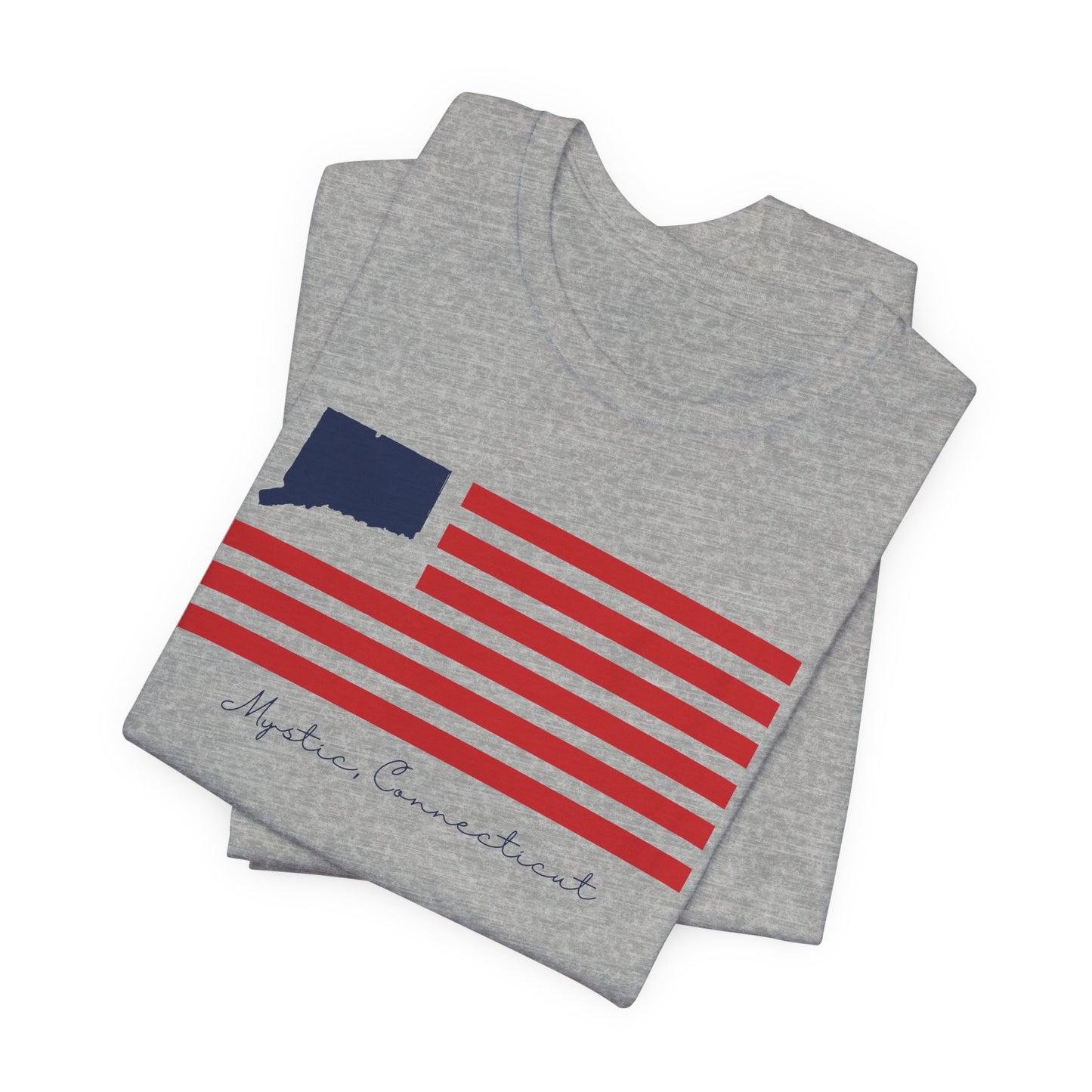 Mystic Connecticut Flag Unisex Jersey Short Sleeve T-Shirt
