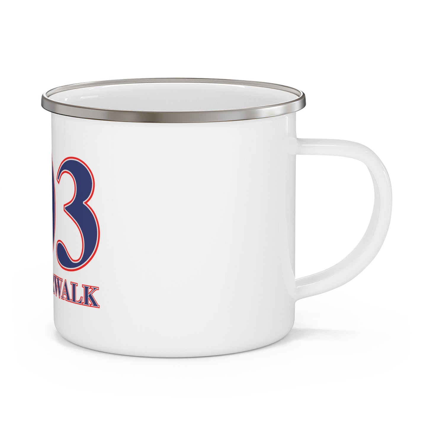 203 West Norwalk, Red, White & Blue  Enamel Camping Mug