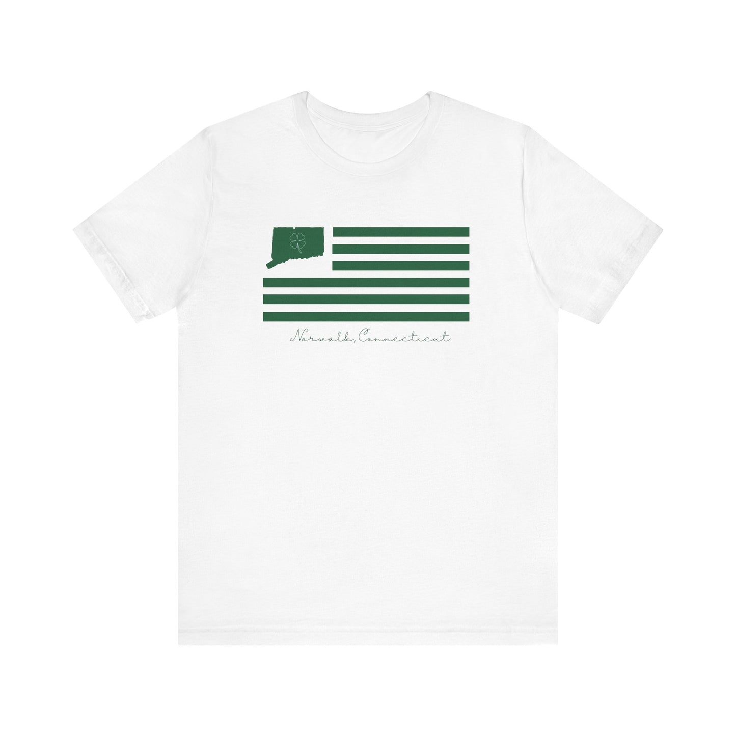 Norwalk Connecticut St Patrick’s Day Flag Unisex Jersey Short Sleeve T-Shirt