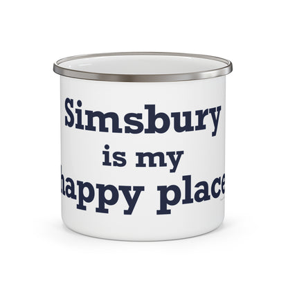 Simsbury is My Happy Place Enamel Camping Mug