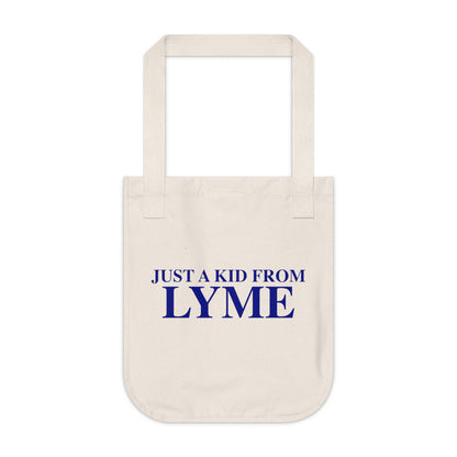 Just a kid from Lyme Organic Canvas Tote Bag