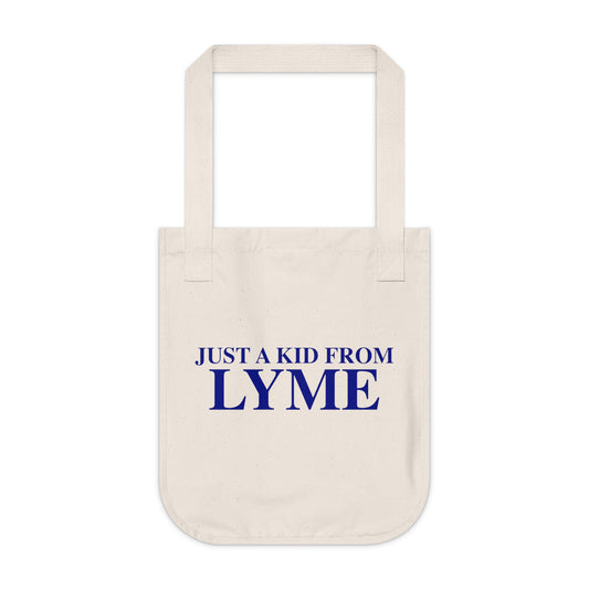 Just a kid from Lyme Organic Canvas Tote Bag