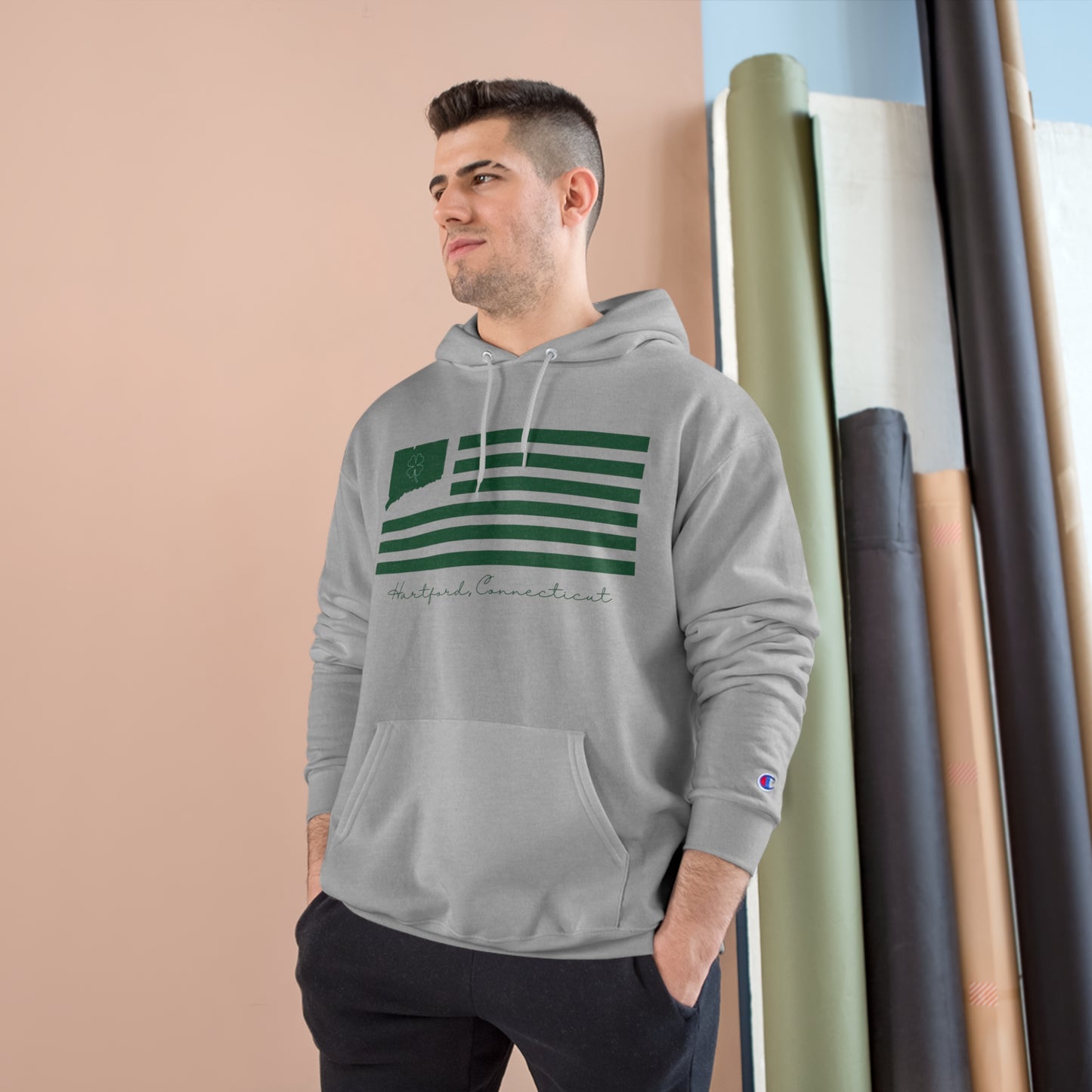 Hartford Connecticut St. Patrick’s Day Flag  Champion Hoodie