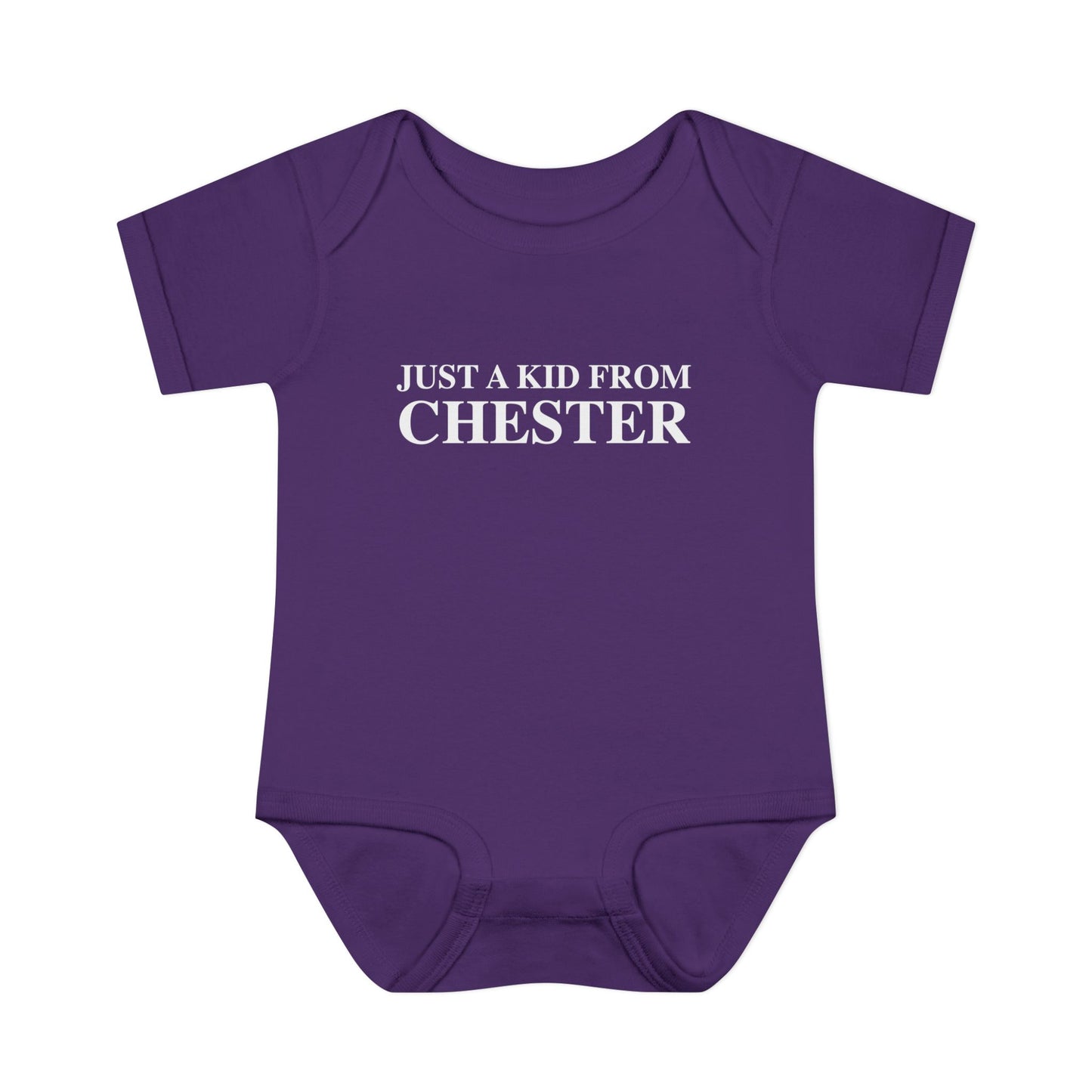 Just a kid from Chester Infant Baby Rib Bodysuit