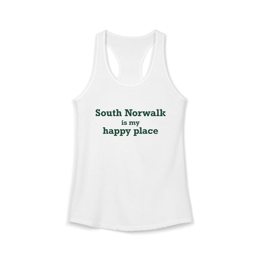 South Norwalk is My Happy Place Women's Ideal Racerback Tank Top