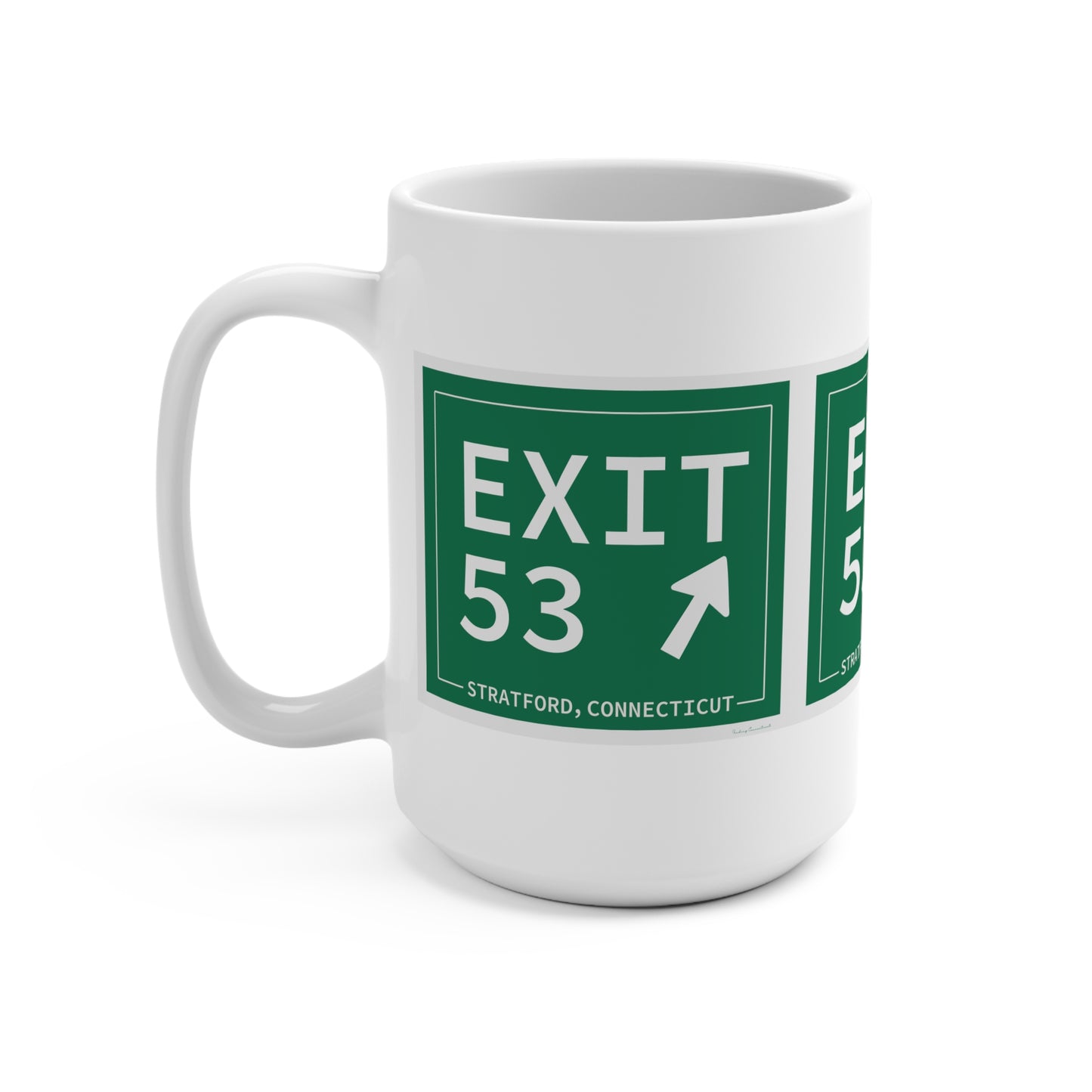 Vintage Exit 53  Merritt Parkway Sign Mug 15oz