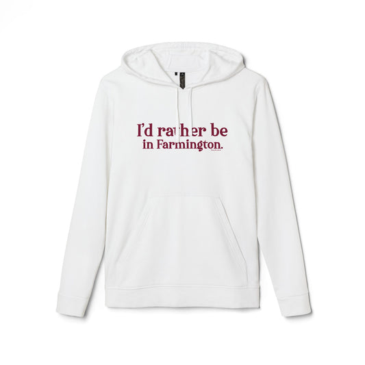 I'd rather be in Farmington. adidas Unisex Fleece Hoodie