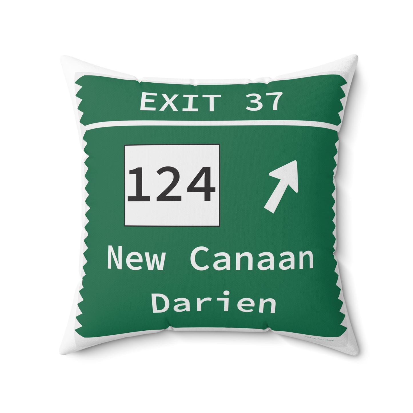 Vintage Merritt Parkway Exit 37 Sign Spun Polyester Square Pillow